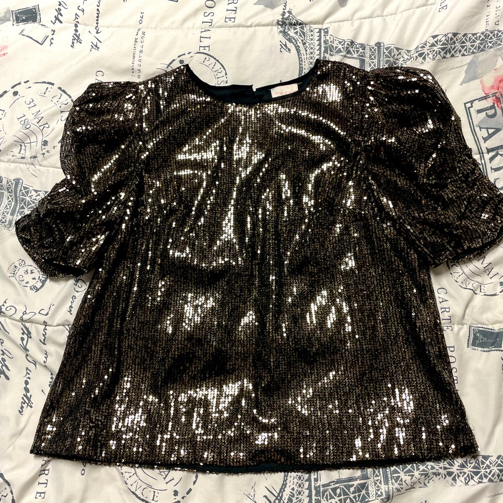 Black with Gold Sequins